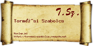 Tormási Szabolcs névjegykártya